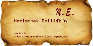 Marischek Emilián névjegykártya